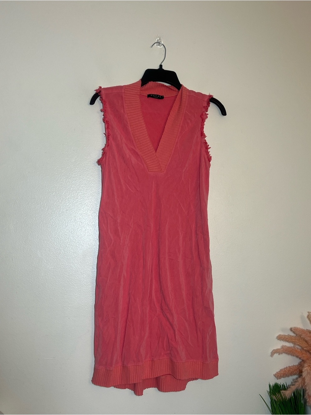 Maven West Mixed Media Sleeveless Pink Mini Silky Dress Small - Picture 2 of 5